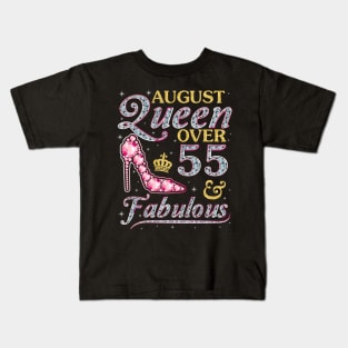 August Queen Over 55 Years Old And Fabulous Born In 1965 Happy Birthday To Me You Nana Mom Daughter Kids T-Shirt